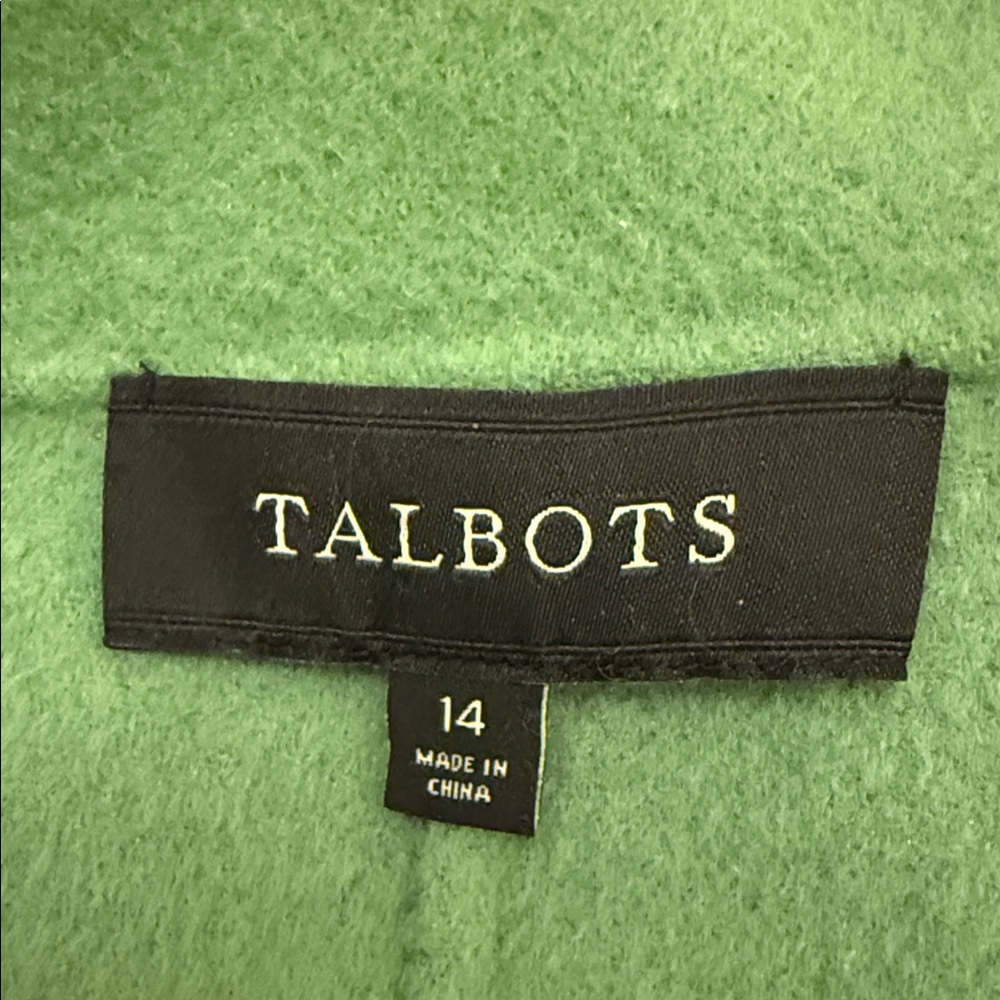 Talbots Green Wool Blend Long Sleeve Button Down Women's Cardigan Sweater - Picture 6 of 10